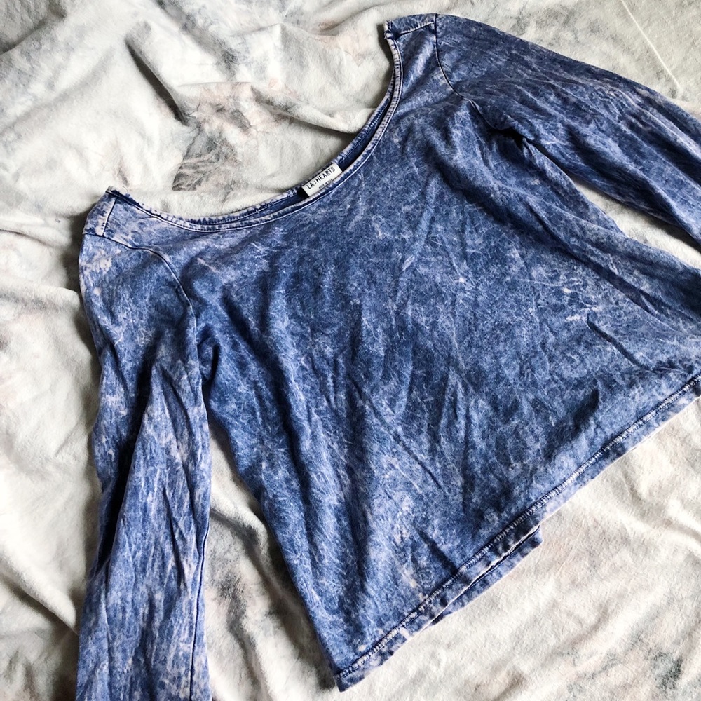 Faded, Periwinkle, Grunge, 3/4 Length Tee